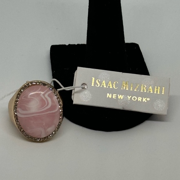 Isaac Mizrahi Pink Marble Statement Ring SZ 8 - Picture 7 of 10